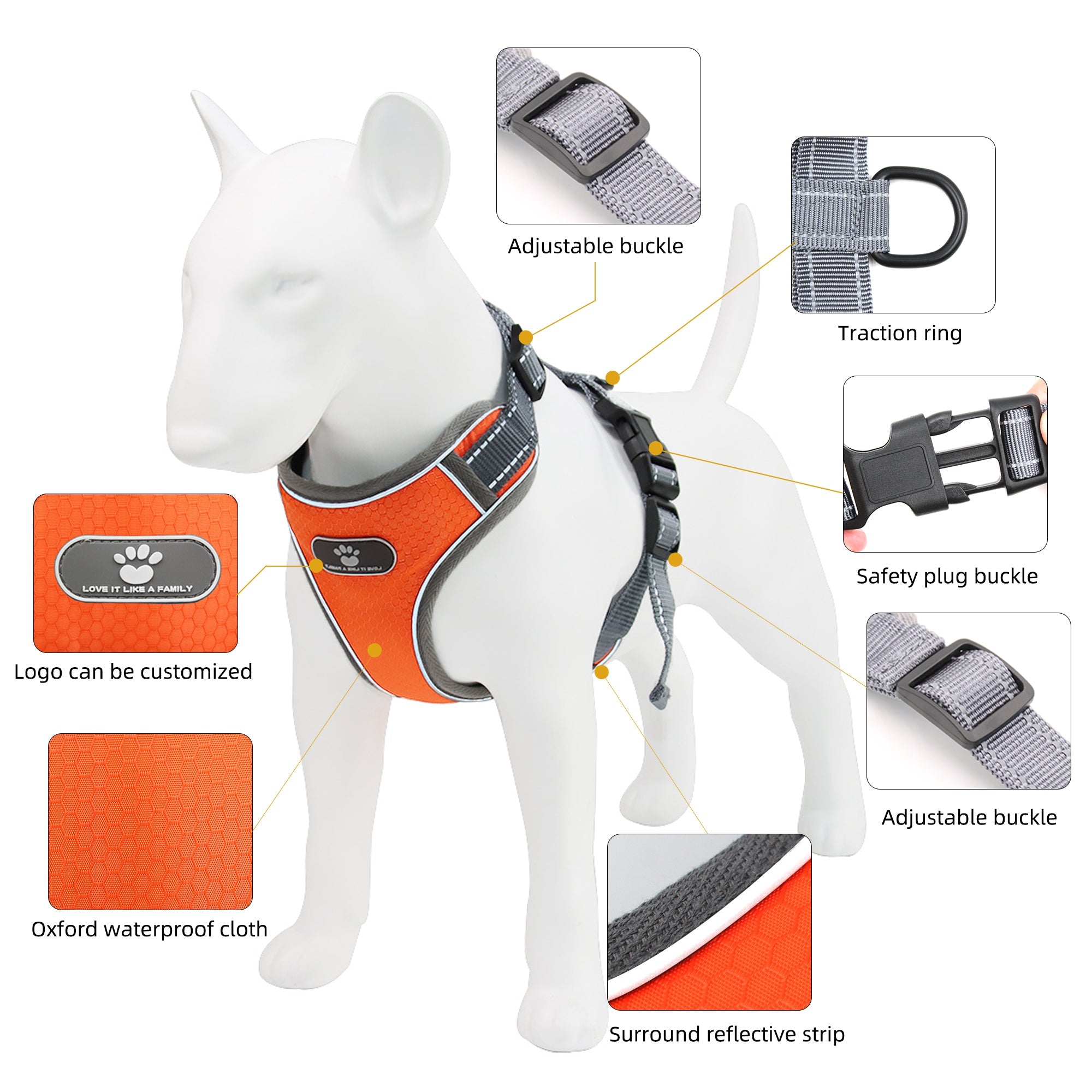 Outdoor Soft Padded Dog Vest andLeash