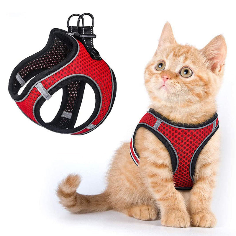 Cat Adjustable Soft Padded Oxford Mesh Vest